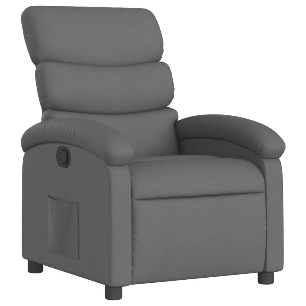 Dark Gray Fabric Recliner Chair