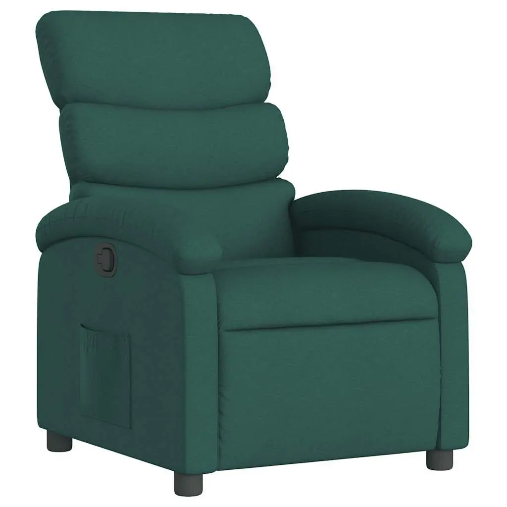 Dark Green Fabric Recliner Chair Living Room Comfort