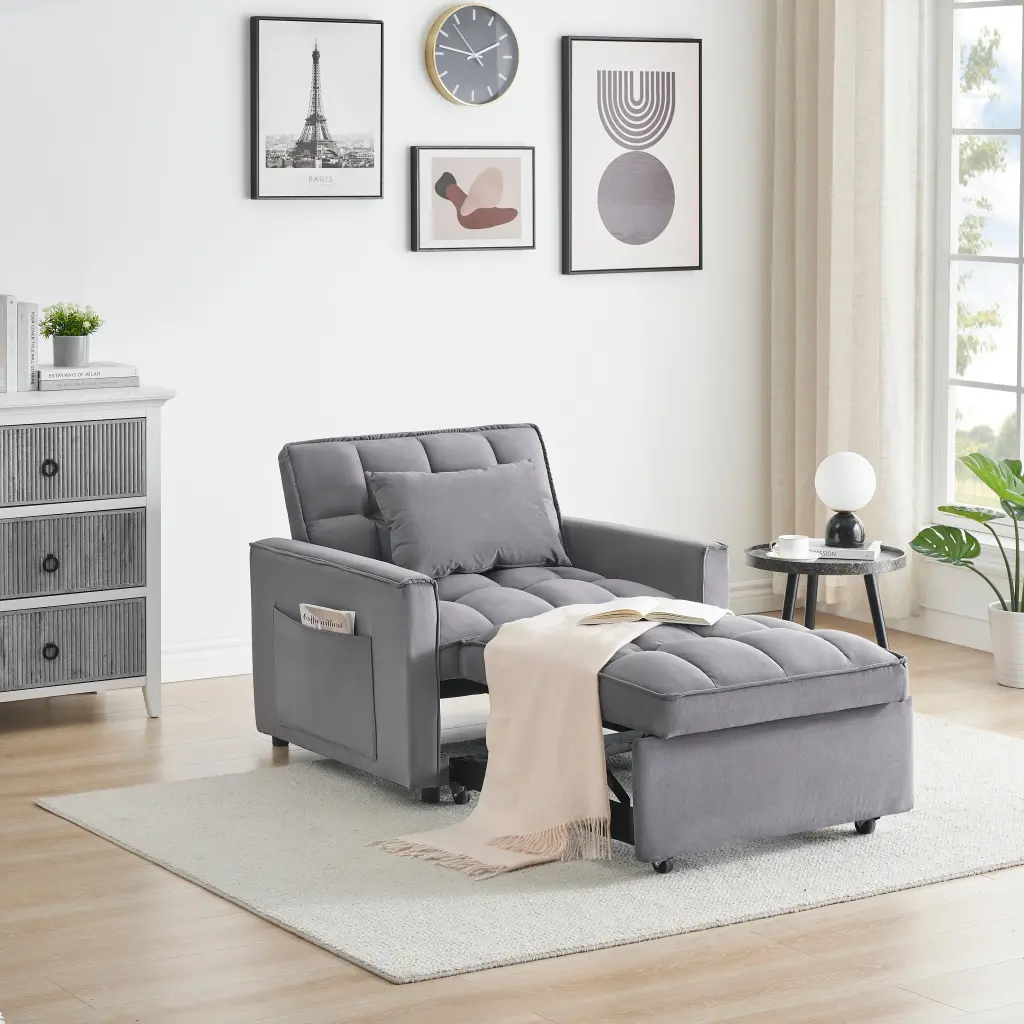 Sofa Bed Chair 3 1 Convertible Recliner Single Recliner fm home
