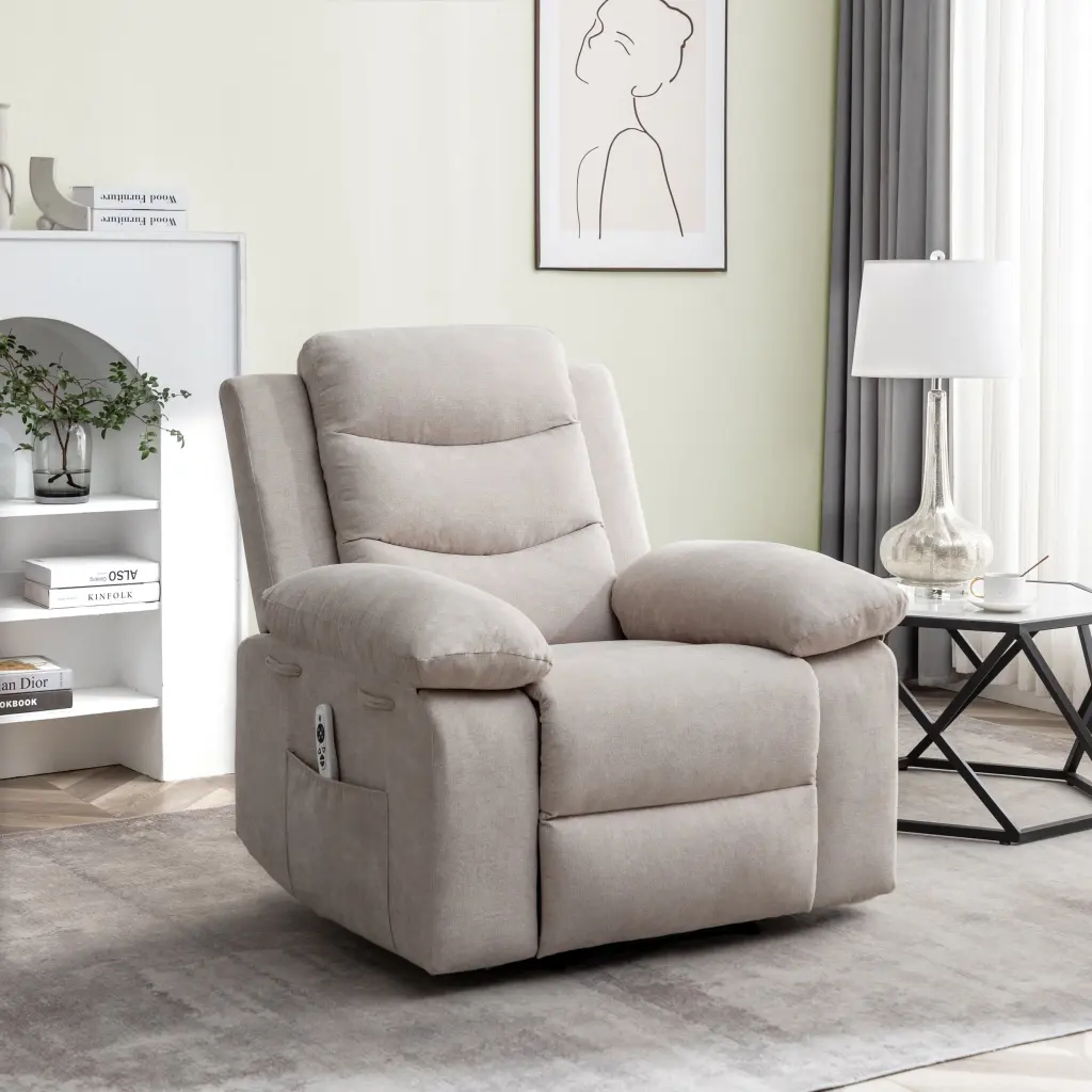 Power Recliner Chair Customizable Massage Function Velvet Electric fullbarn e-commerce
