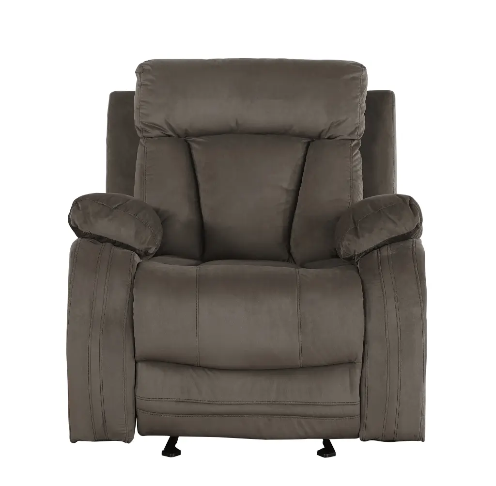 Reclining Transitional Microfiber Material Chair Brown Foam Living Room Seat global united