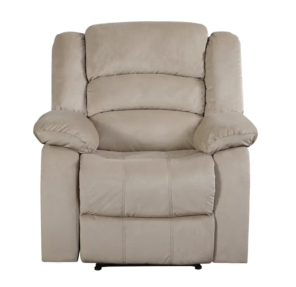 Transitional Microfiber Recliner Chair Beige Foam Material Living Room global united