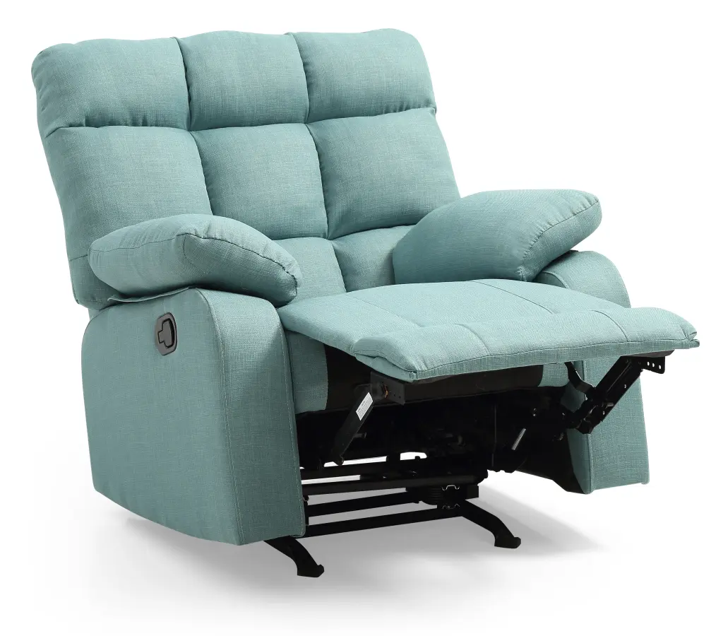 Cindy G556 RC Rocker Recliner Teal Foam Fabric Comfortable Rocking Chair glory furniture