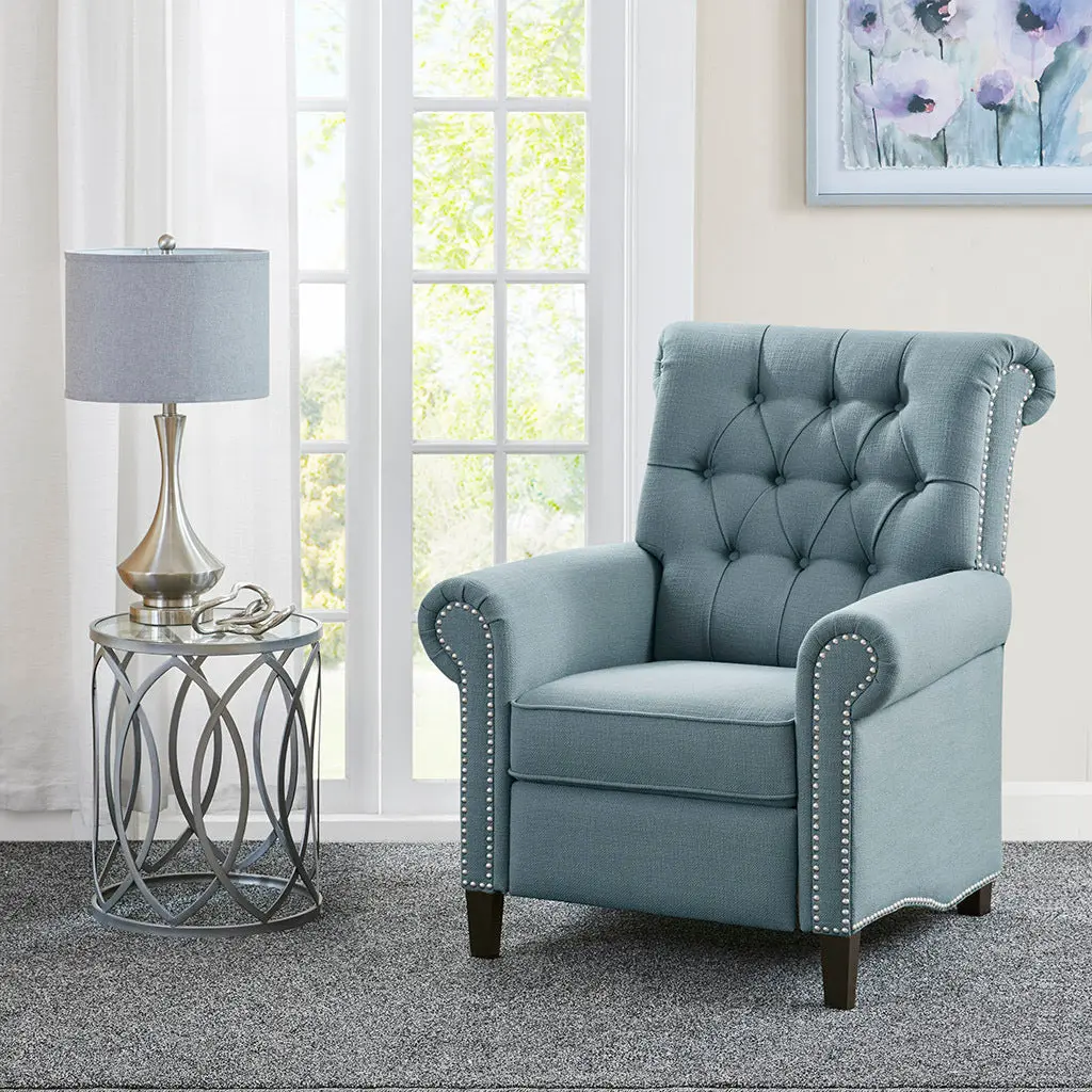 Aidan Recliner Blue Solid Timber jla
