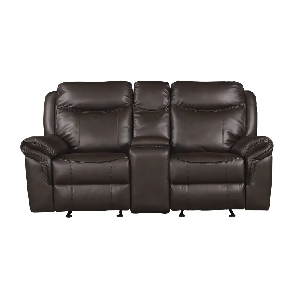 Dark Brown Double Glider Recliner Loveseat Storage Console Cup Holders kanepe
