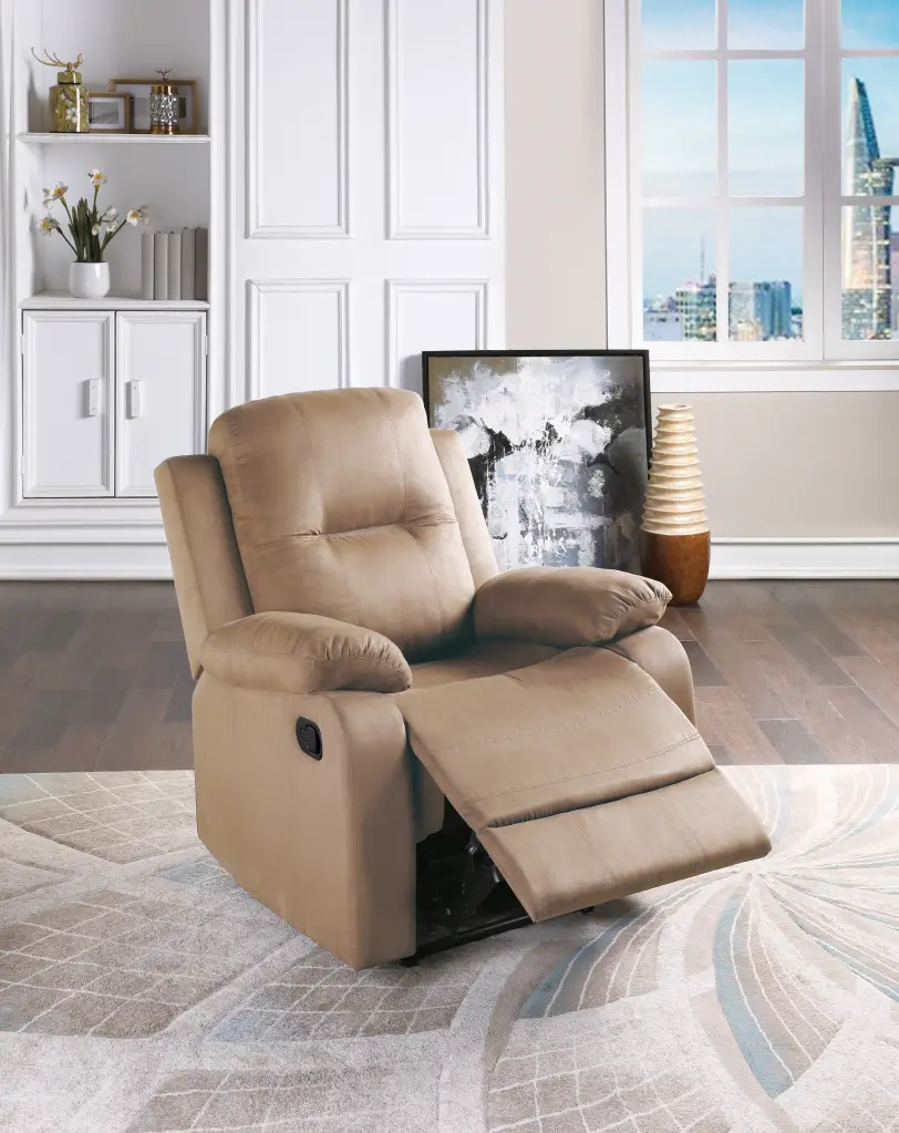 Elegant Modern Peat Hue Microfiber Motion Recliner Chair Living Room kanepe