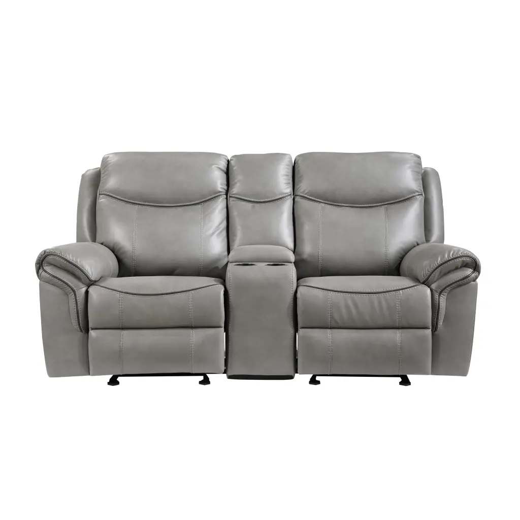 Gray 1Pc Double Glider Recliner Loveseat Storage Console Cup Holder kanepe