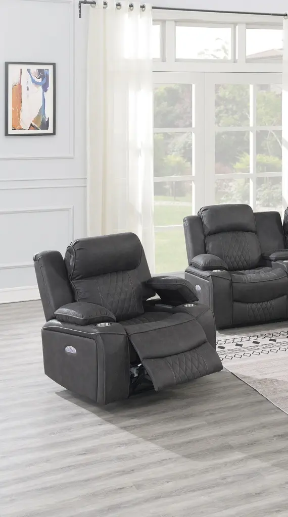 Power Motion Recliner Chair Contemporary Charcoal Fabric Ergonomic Design kanepe