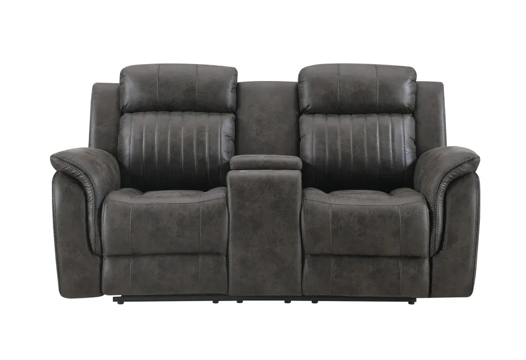 Steban Grey Console Reclining Seat Gray Fabric luxe modern furniture
