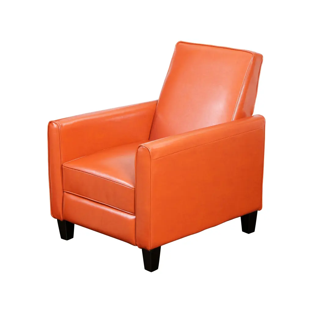 Recliner Push Back Chair Elegant Home Decor Orange PU Leather nh-ocean furniture