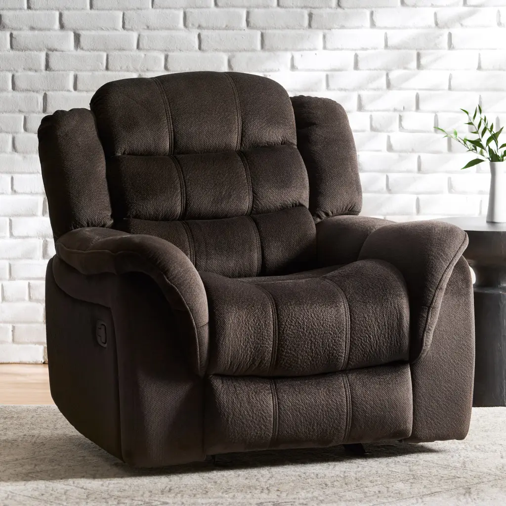 Timeless Brown Plush Glider Recliner Comfortable Seating nh-ocean furniture