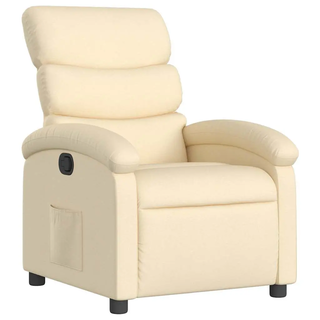 Recliner Chair Cream Fabric Comfortable Living Room Seat