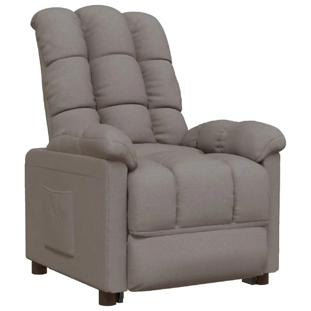 Recliner Taupe Fabric Comfortable Living Room Chair