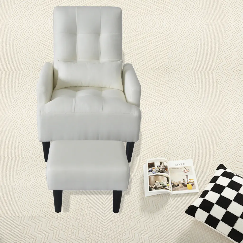 Redde Boo Modern Cream White Recliner Sofa Living Room Soft Comfortable Cozy redde boo co.- ltd w1183