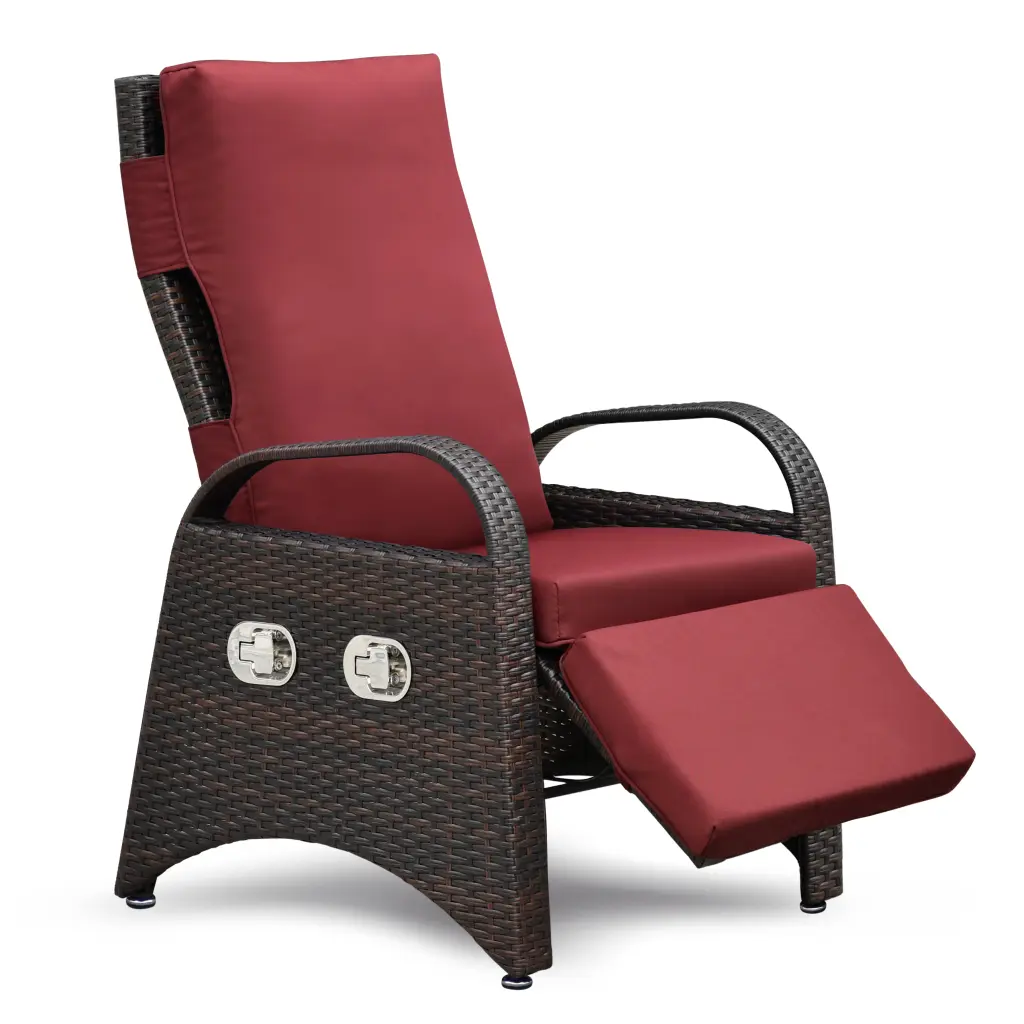 Outdoor Recliner Chair 2 Buckle Adjustment Mechanism Reclining Lounge Chair romantic furniture