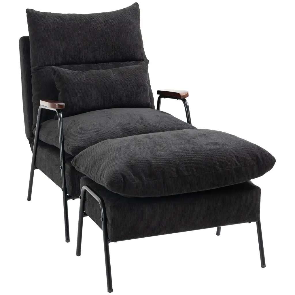 Homcom Reclining Accent Chair Ottoman Adjustable Comfy Chair aosom business