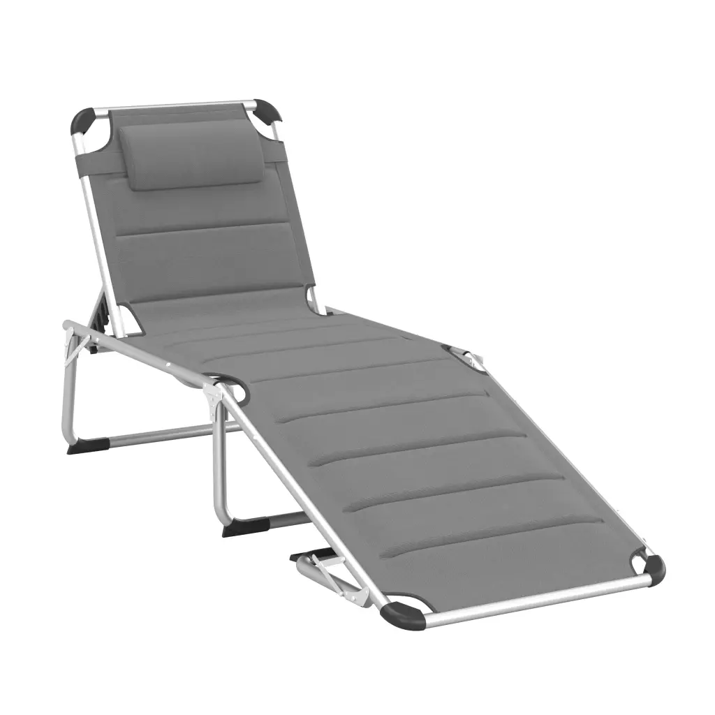 Outsunny Collapsible Outdoor Chaise Lounge Chair 5-Level Reclining aosom business