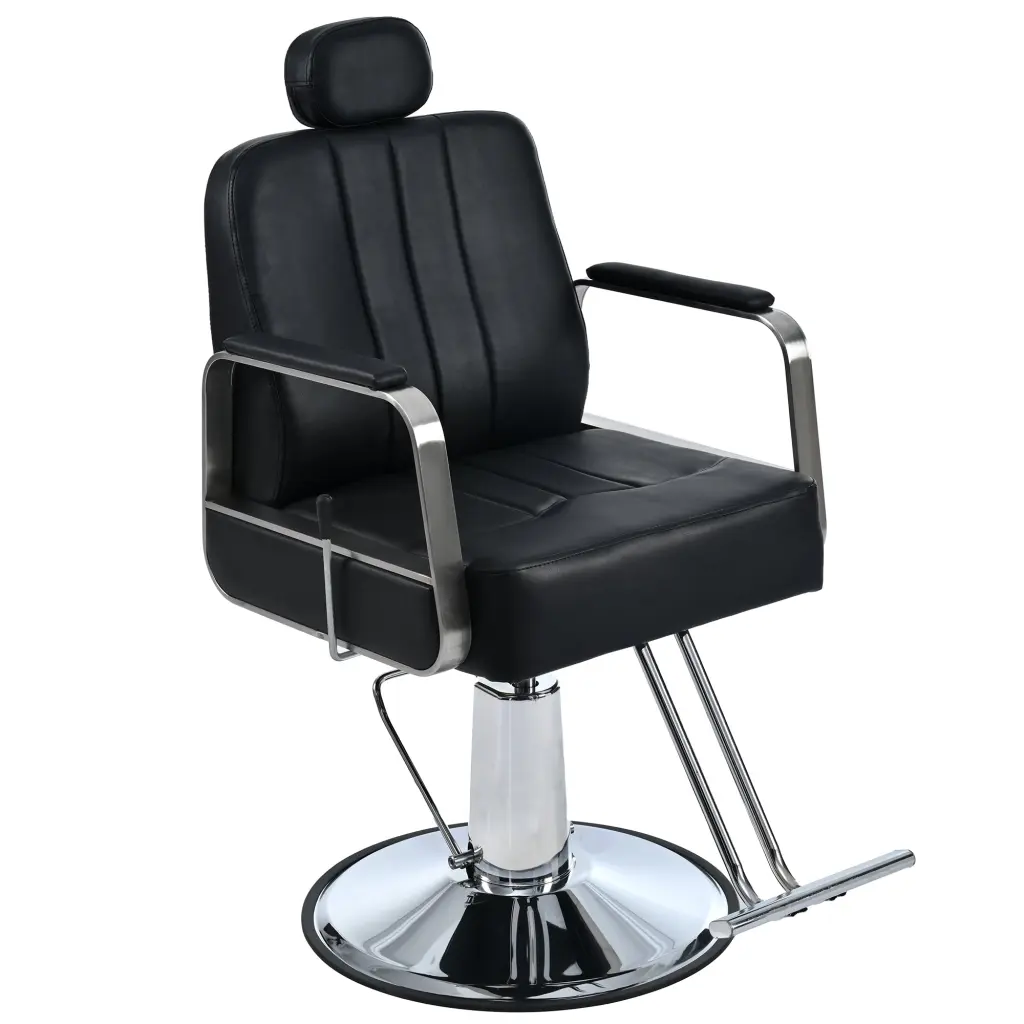 Luxury Reclining Barber Chair Hair Stylists Heavy Duty Base zw