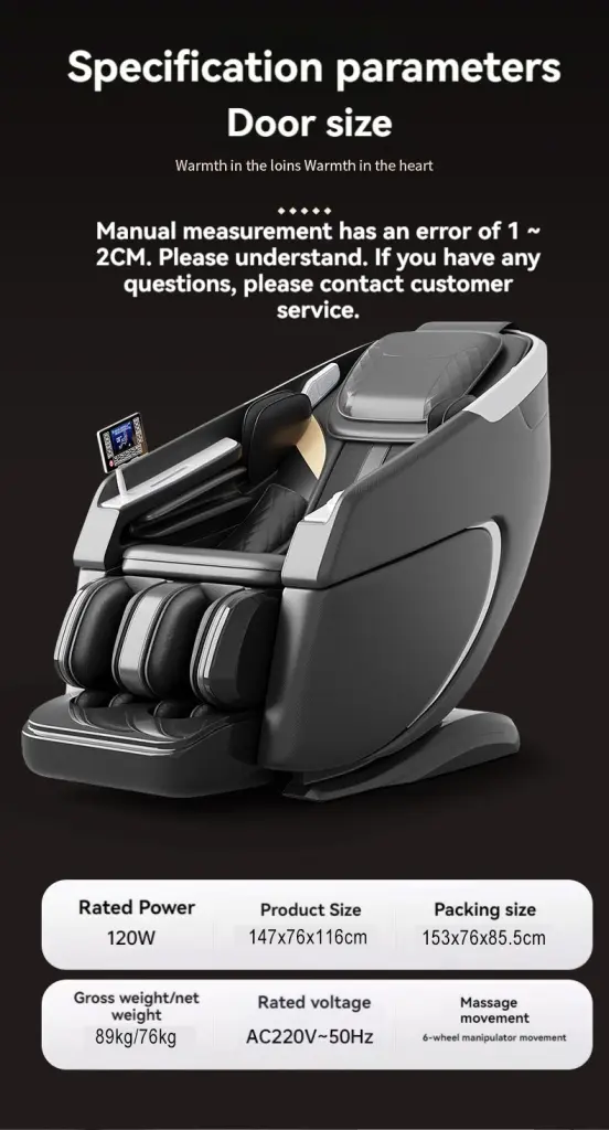 4D Massage Chair, Full Body Recliner Zero Gravity SL Monitor, Wireless w2782