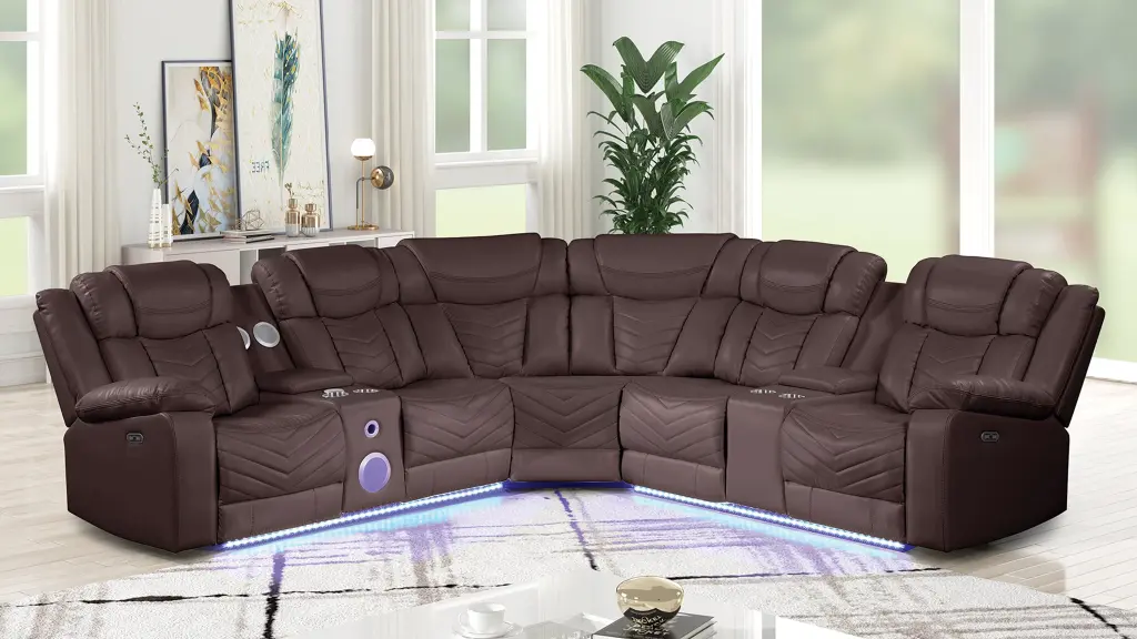 Challenger Modern Style Recliner Sectional Sofa USB C Ports Comfortable Living Room galaxy home furnishings