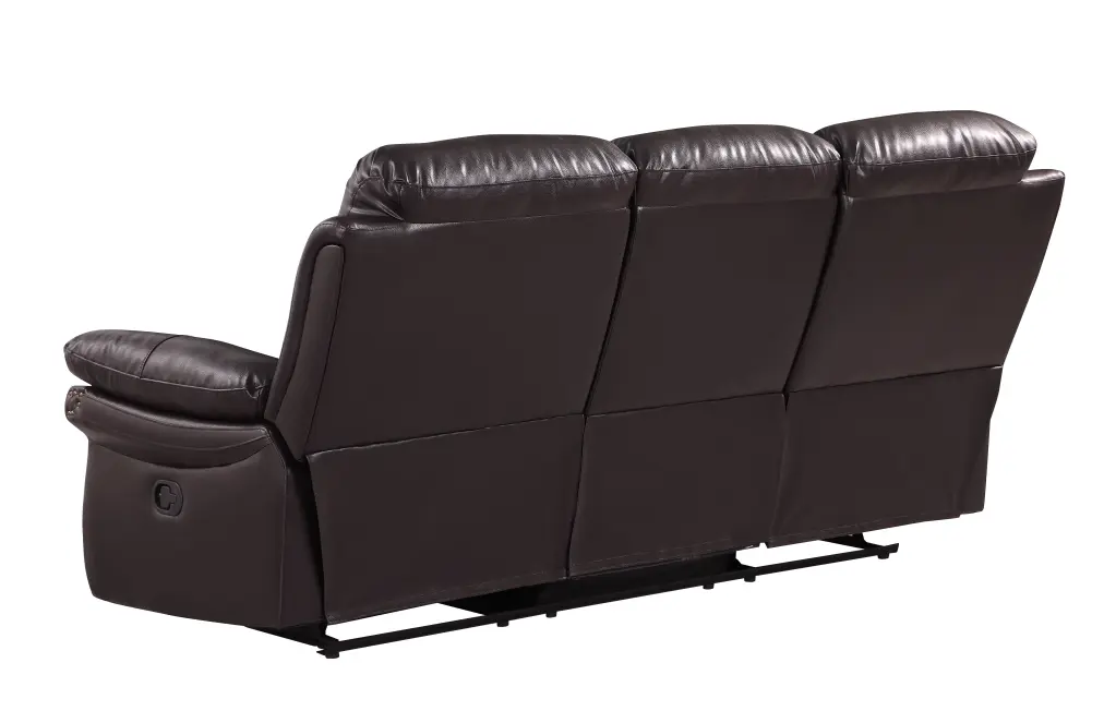 Hide Air Upholstered Reclining Sofa Fiber Back Brown Foam Leather global united