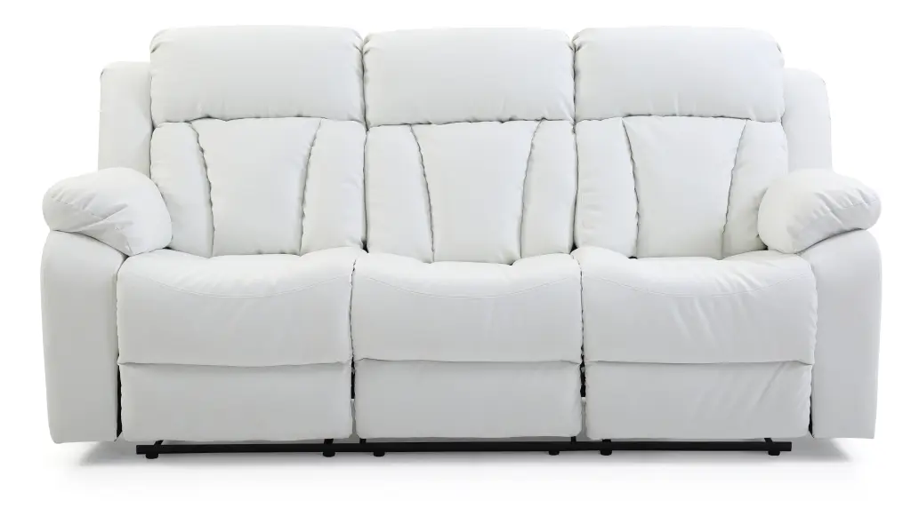 Daria G682 RS Reclining Sofa White Foam PU Leather Living Room Couch glory furniture