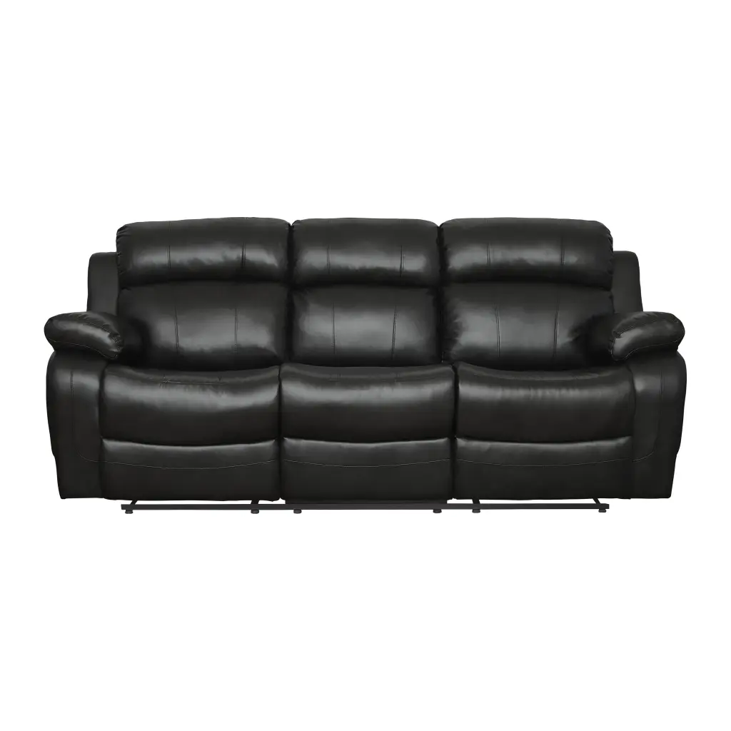 Contemporary Black Faux Hide Upholstered 1Pc Double Reclining Sofa Living Room kanepe