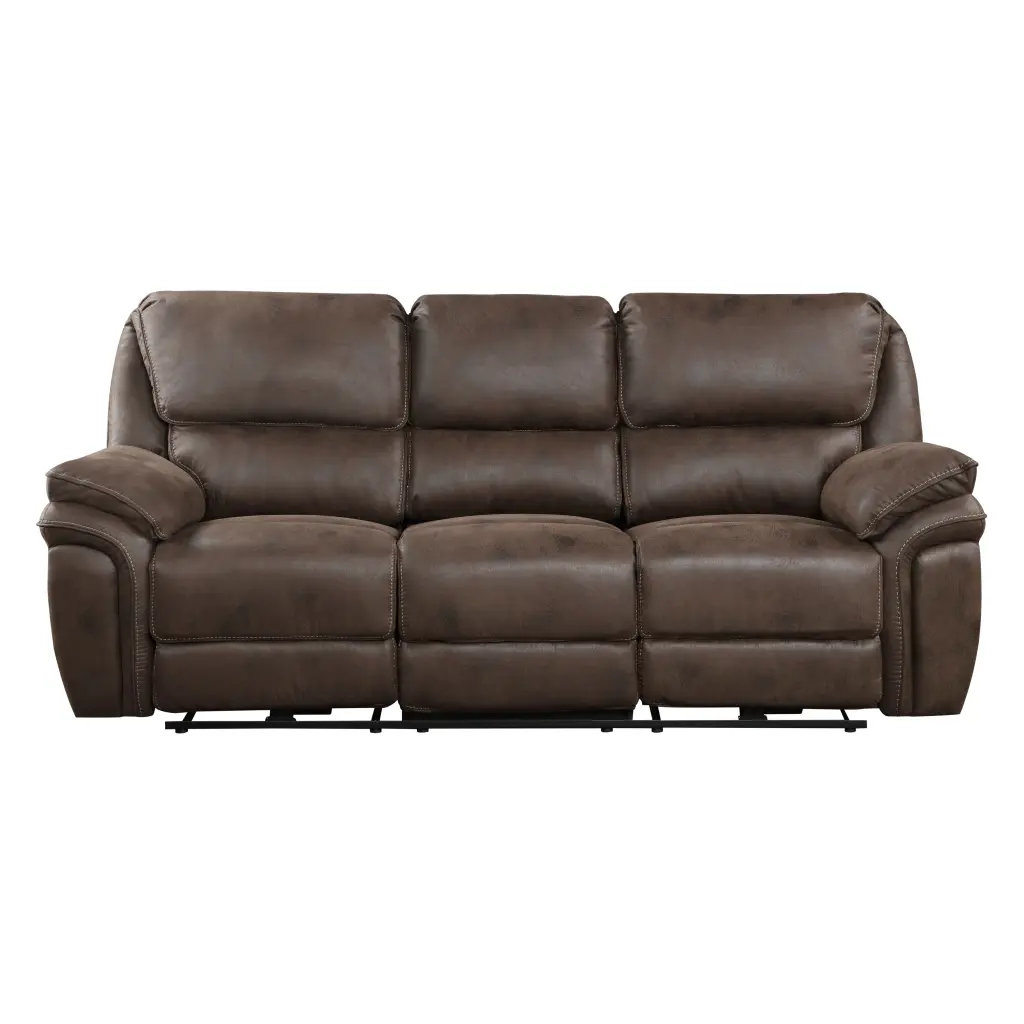 Plush Modern Design Living Room Power Reclining Sofa Brown Microfiber Comfortable Sectional Couch kanepe