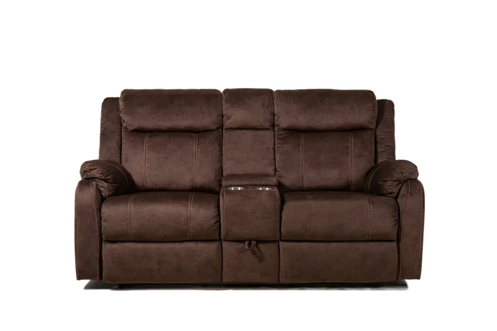 Sonet Domino Coffee Reclining Sofa Coffee Fabric luxe modern furniture