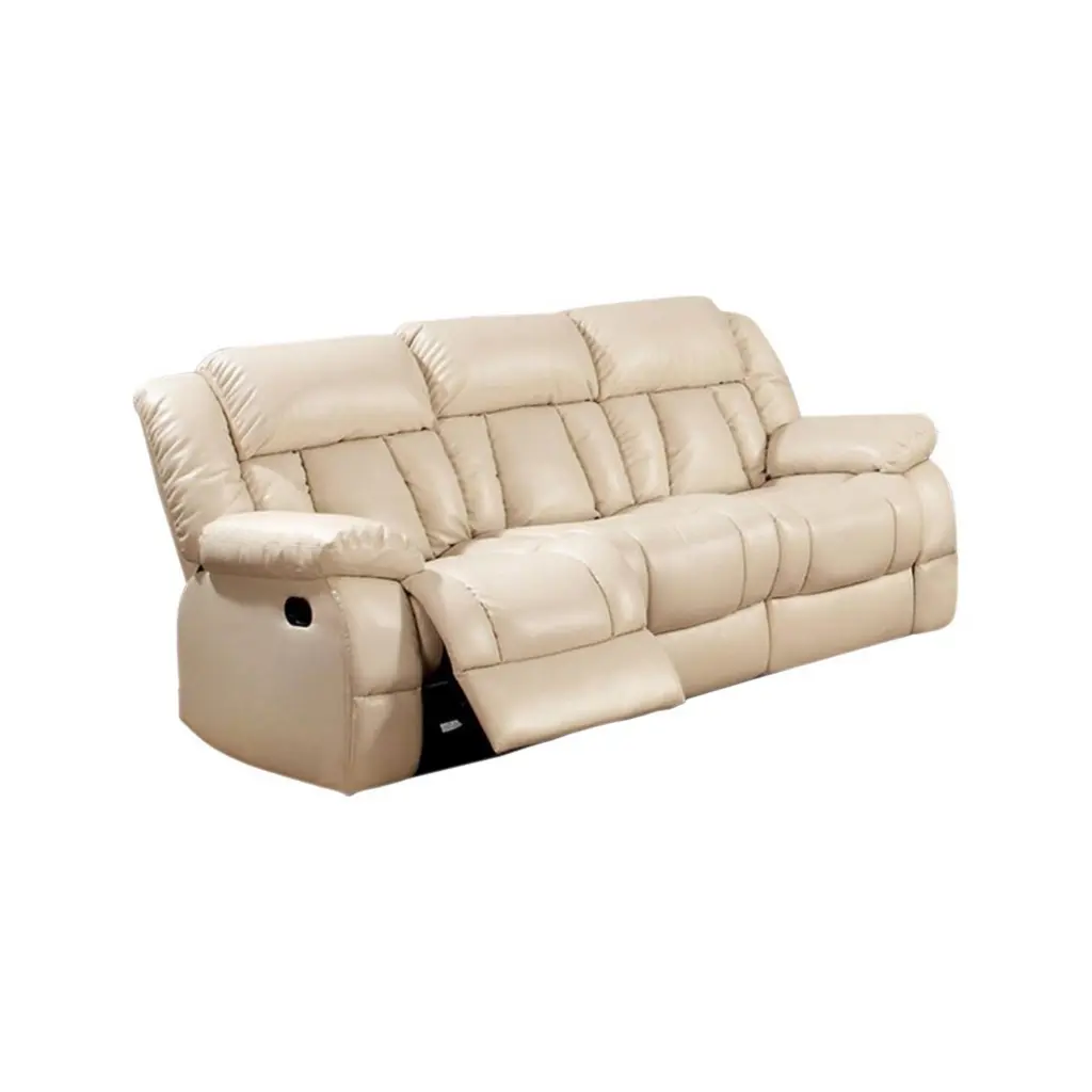 Sofa 2 Recliners Ivory Leather royal hampton
