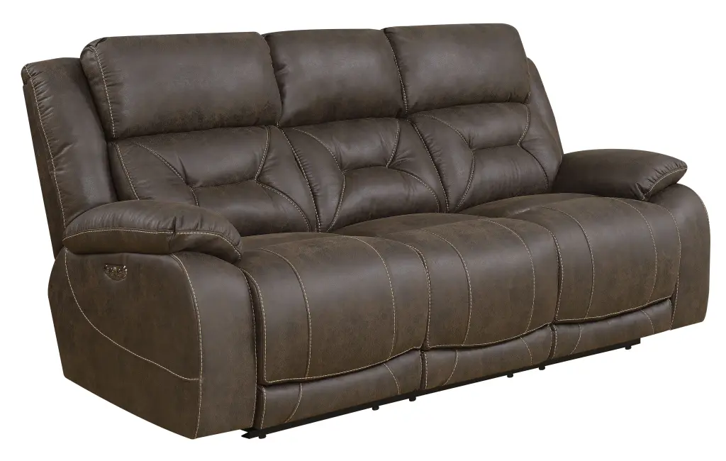 Aria Power Recliner Sofa Brown 3 Seat Leather Living Room Furniture steve silver furniture