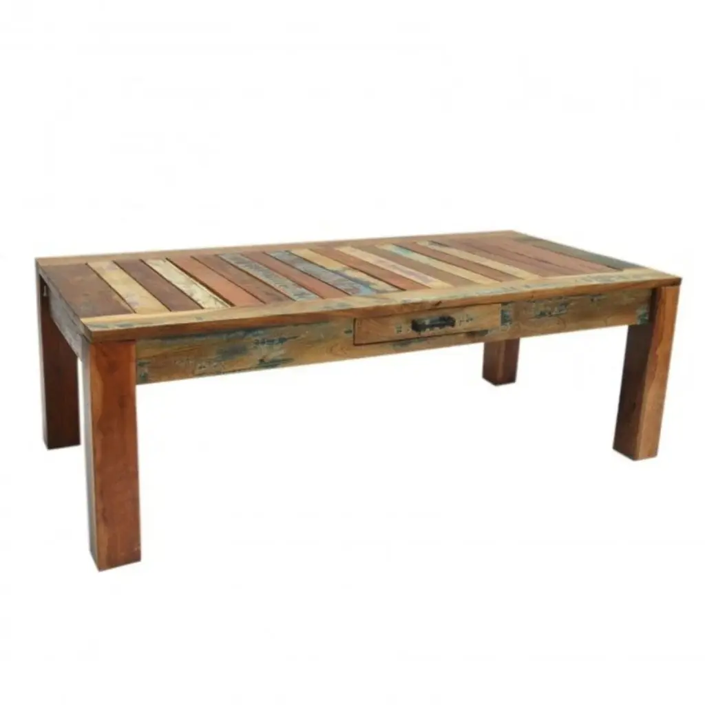 Nirvana Reclaimed Timber Rectangle Coffee Table Industrial Chic Furniture Hibashi Furniture