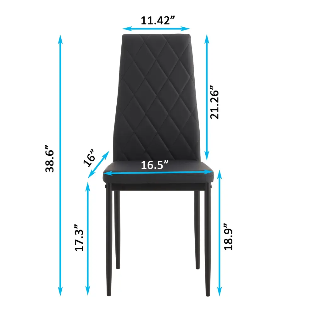 5 Piece Rectangle Dining Table Set Metal Frame Tempered Glass Top jws-w241