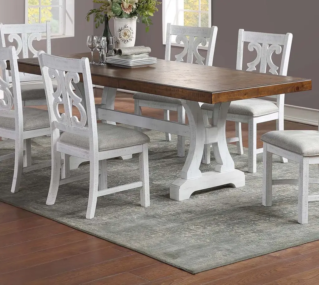 Formal White Dining Room Wooden Rectangle Dining Table Leaf Elegant Design kanepe