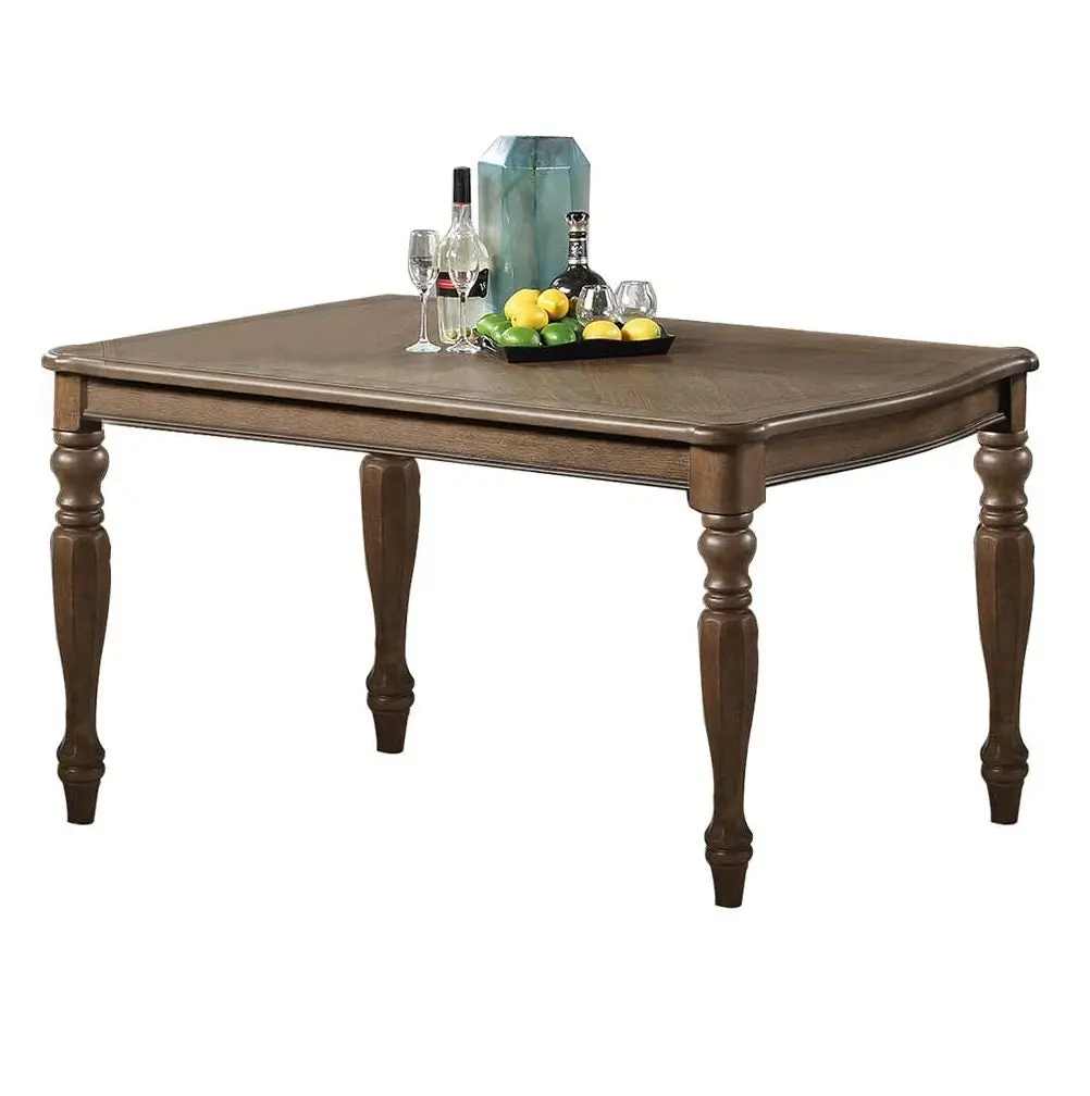 Transitional Style Ash Oak Rectangle Dining Table Unique Design kanepe