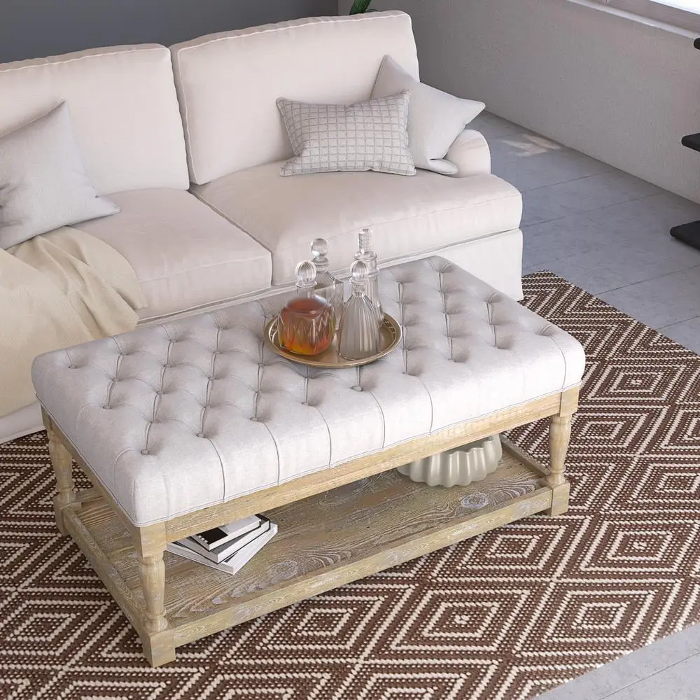 90210 Furniture Apollo Rectangular Coffee Table Off-White