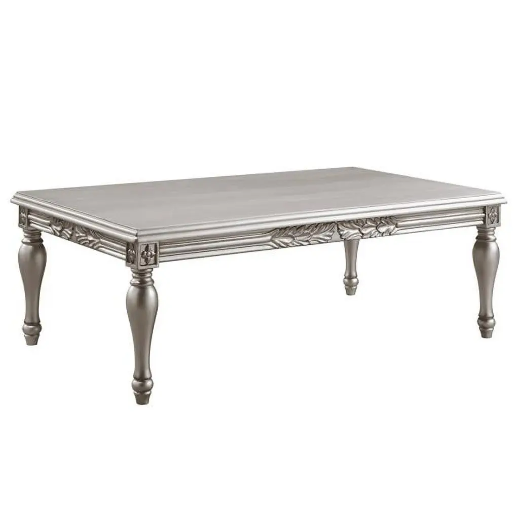 HomeRoots 24 Inch Platinum Manufactured Wood Rectangular Coffee Table