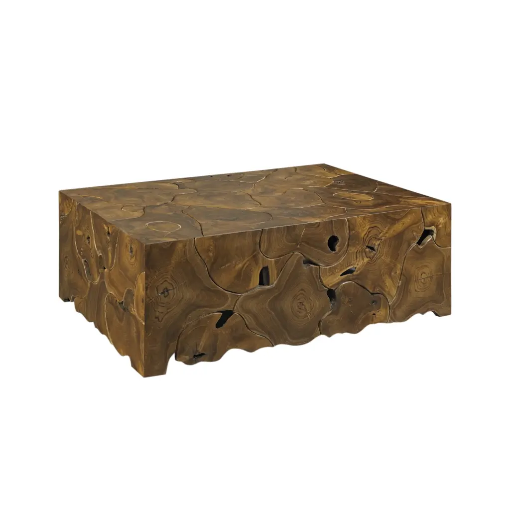Padmas Plantation ROT05-RCT 16.54 x 47.24 x 31.5 . Teak Root Rectangular Coffee Table Natural