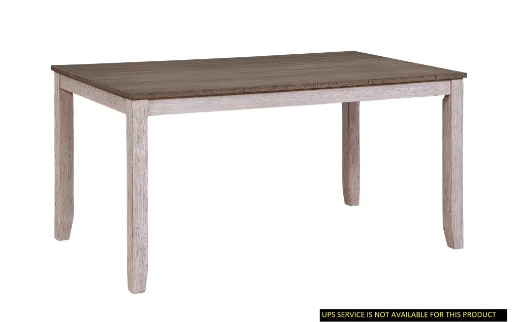 Transitional Design Rectangular 1Pc Dining Table Grayish White And Brown kanepe