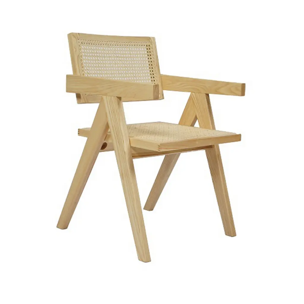 Cid Ayla 21 Inch Retro Dining Chair Woven Rattan Back Natural Brown royal hampton