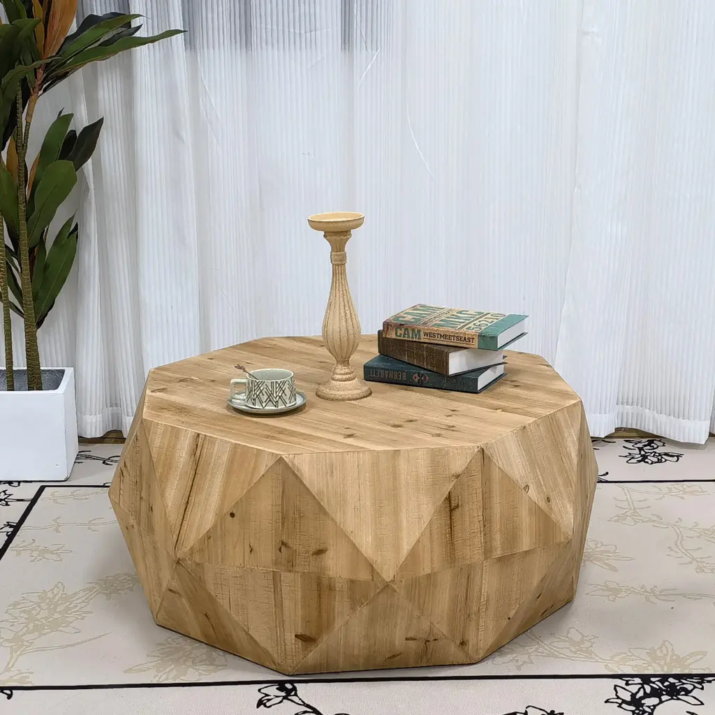 CoSoTower 38.58 Three-Dimensional Embossed Pattern Design American Retro Style Coffee Table