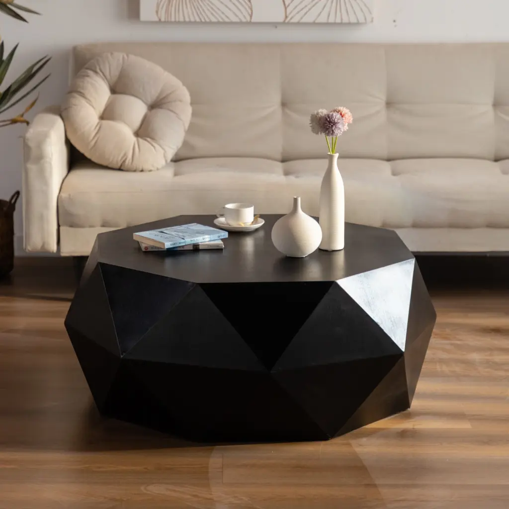 Heyizhuo 38 Inch Three-Dimensional Embossed Pattern American Retro Coffee Table