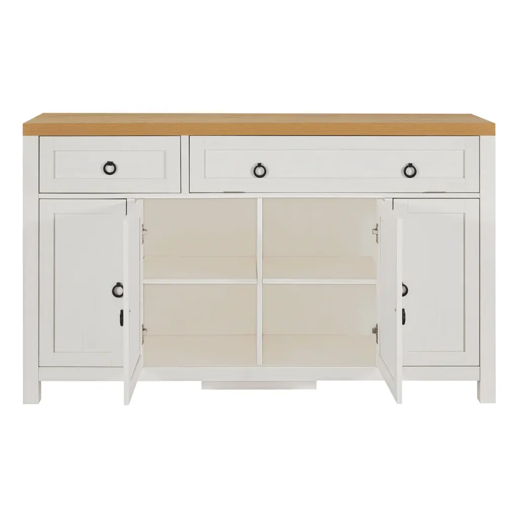 Retro Style Large Storage Space Sideboard Flip Door And 1 Drawer Vintage Living Room Cabinet rnb
