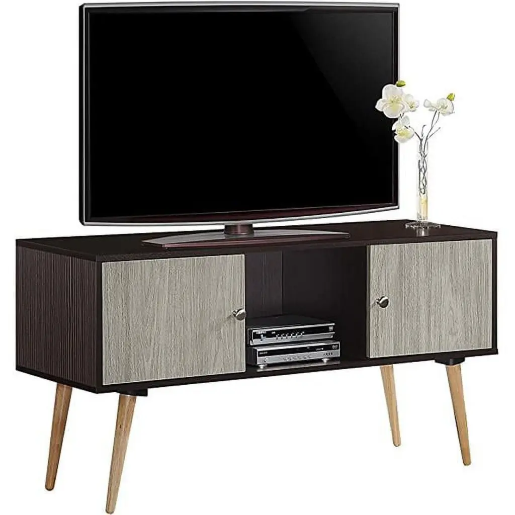 Retro Style Entertainment Unit Chocolate Grey TV Stand Storage MadeToOrder