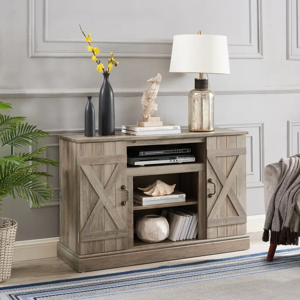 American Retro TV Stand Farmhouse Timeless Media TV Stand Antique Entertainment wande furniture