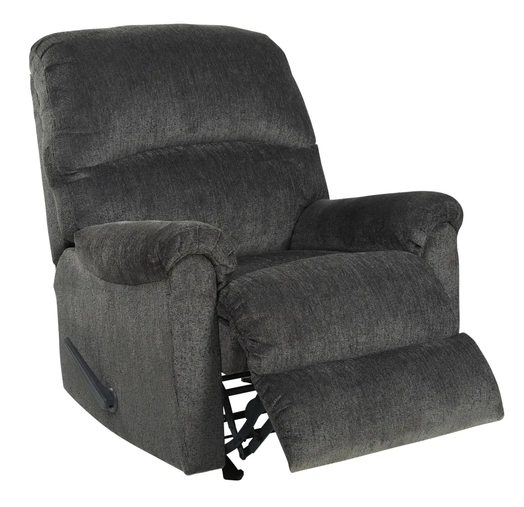 Smoke Gray Upholstered Rocker Recliner Pillow Top Arm royal hampton