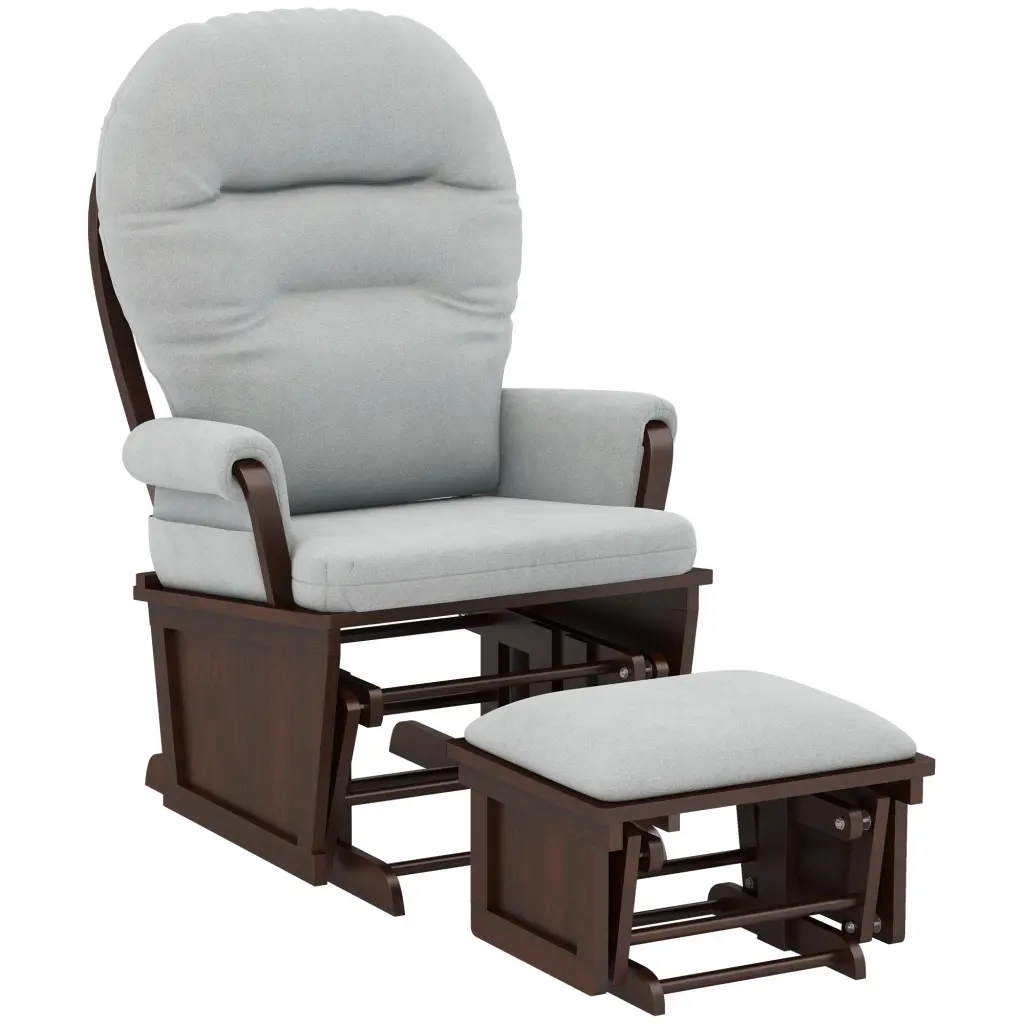 Homcom Nursery Glider Rocking Chair Ottoman Thick Padded Cushion aosom business