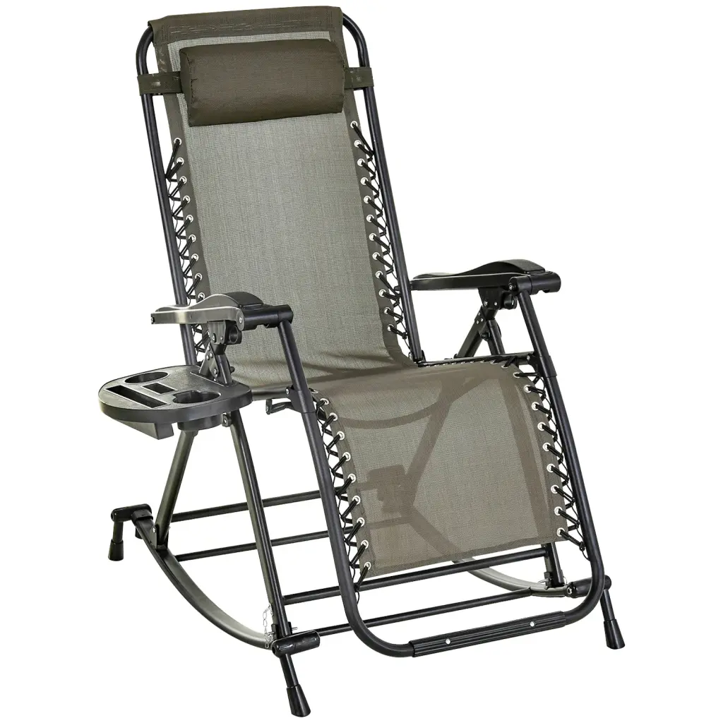 Outdoor Rocking Chairs Collapsible Reclining Anti Gravity Lounge Rocker Patio Furniture aosom business