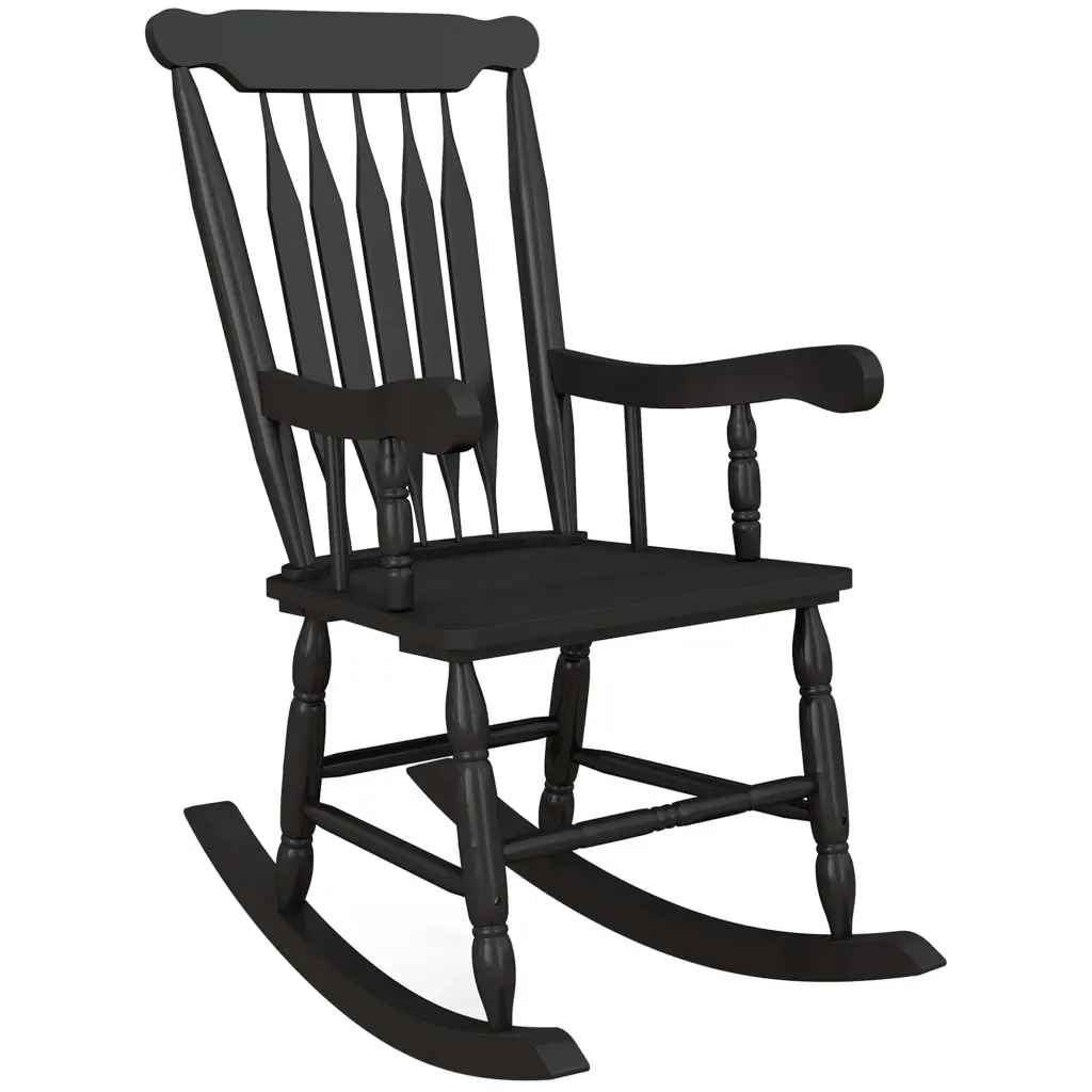 Outsunny Outdoor Wood Rocking Chair 350 lbs Capacity Porch Rocker High Back aosom business