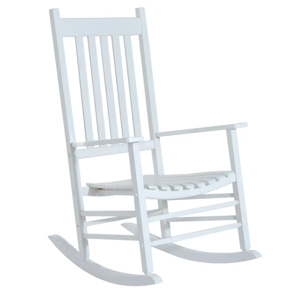 Outsunny Outdoor Wooden Rocking Chair Patio Smooth Gliding aosom business